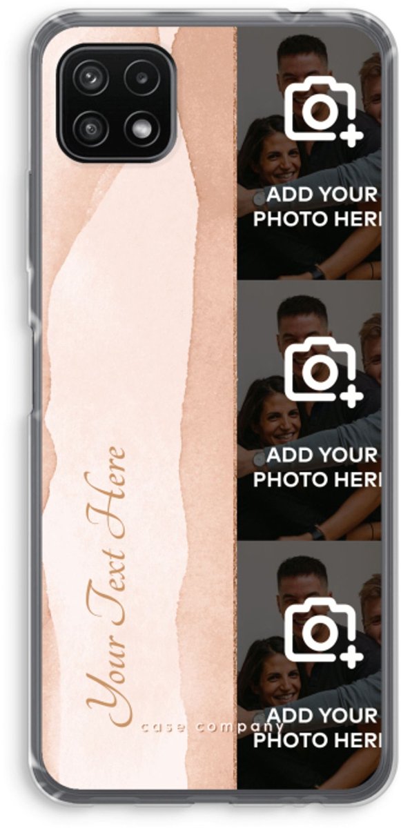 Gepersonaliseerd - Case Company® - Hoesje geschikt voor Samsung Galaxy A22 5G hoesje - Photostrip - Blush - Soft Cover Telefoonhoesje - Bescherming aan alle Kanten en Schermrand