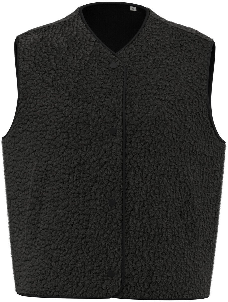 Spasso Mouwloos sherpa damesjasje SP604 - Black - S