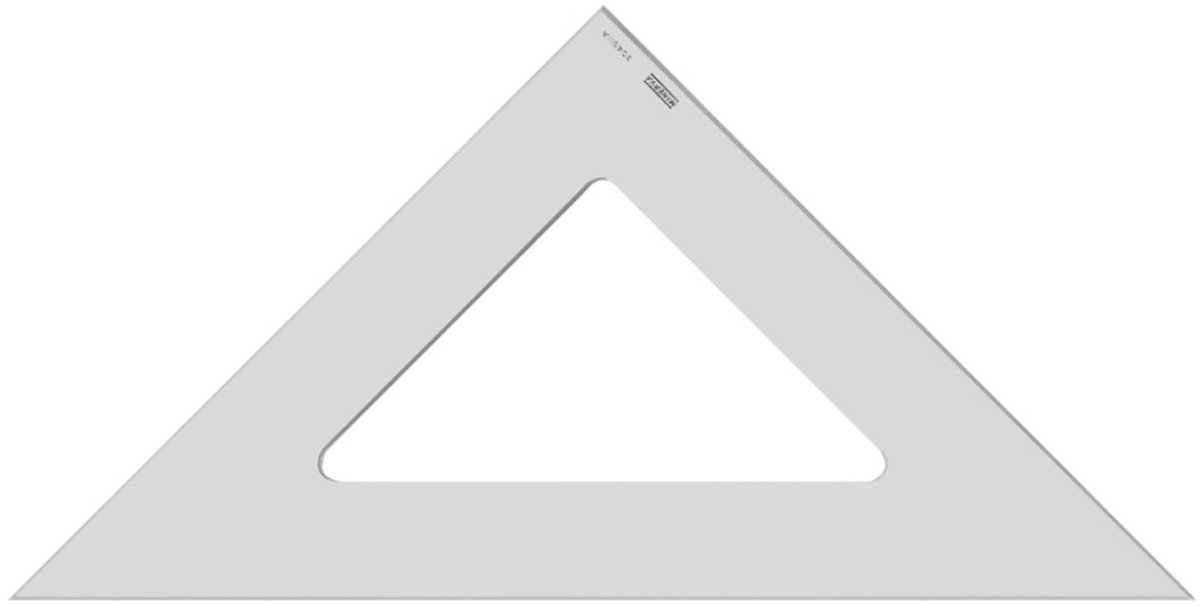MINERVA Geodriehoek, Hypotenusa: 424 mm, 45 Graden