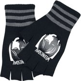 Mercredi Mercredi - Gants sans doigts avec logo en polyester noir-gris -