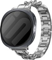 Strap-it Chain bandje geschikt voor Samsung Galaxy Watch 9 (40/44mm) / Watch 8 (40/44mm) / 8 Classic (46mm) - zilver