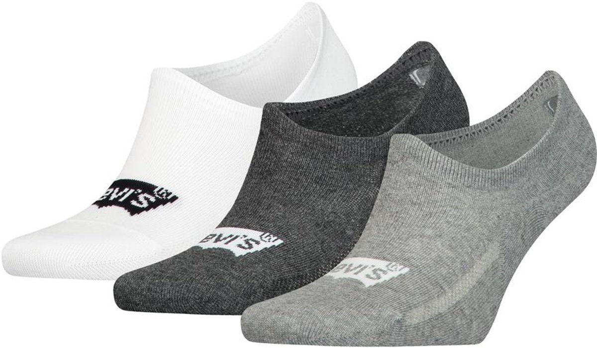 Levi’s Heren Footies High Cut Batwing Logo 3-Pack Combo Grijs