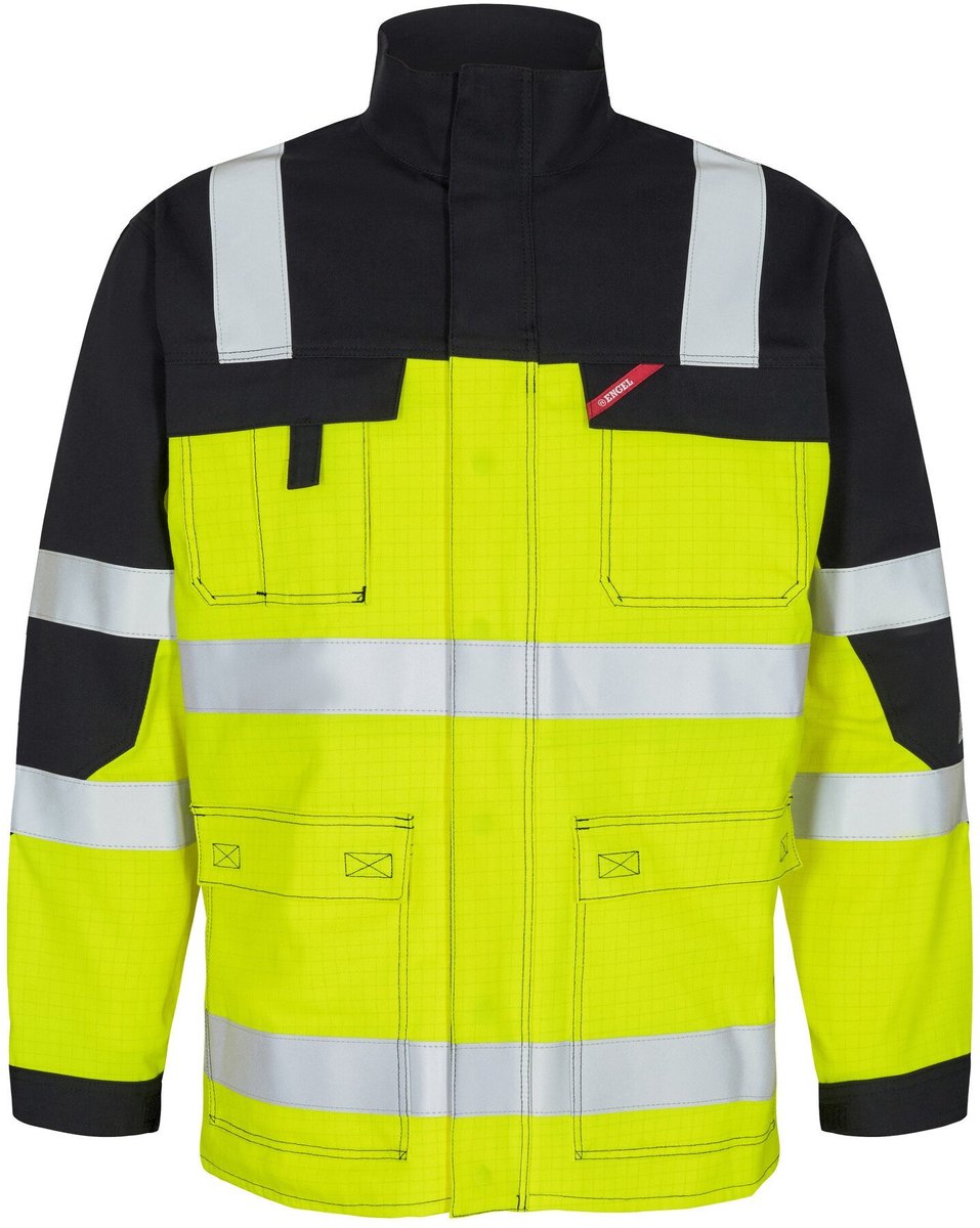 Engel Safety+ EN ISO 20471 Multinorm jack 1235-820 Hi-vis Zwart