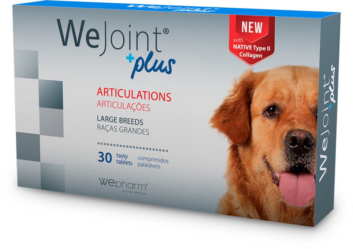 WePharm WeJoint PLUS Large Breed - 30 Tabletten - Ondersteuning Van Gewricht Voor Grote Honden - Natuurlijk Supplement