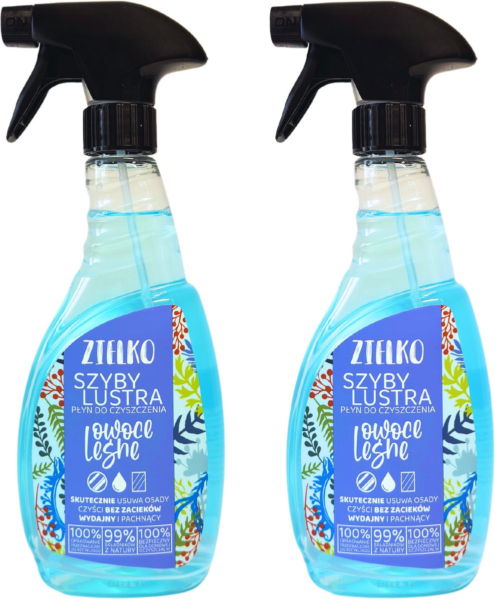 ZIELKO Glas- & Spiegelreiniger – Bosvruchten – 2×500 ml
