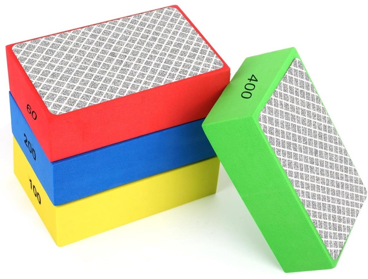 EXCITAT 4 stuks - Slijppads - Tegelslijpblokken - Handpolijstpads - Geschikt voor tegels, keramiek, graniet, marmer, steen