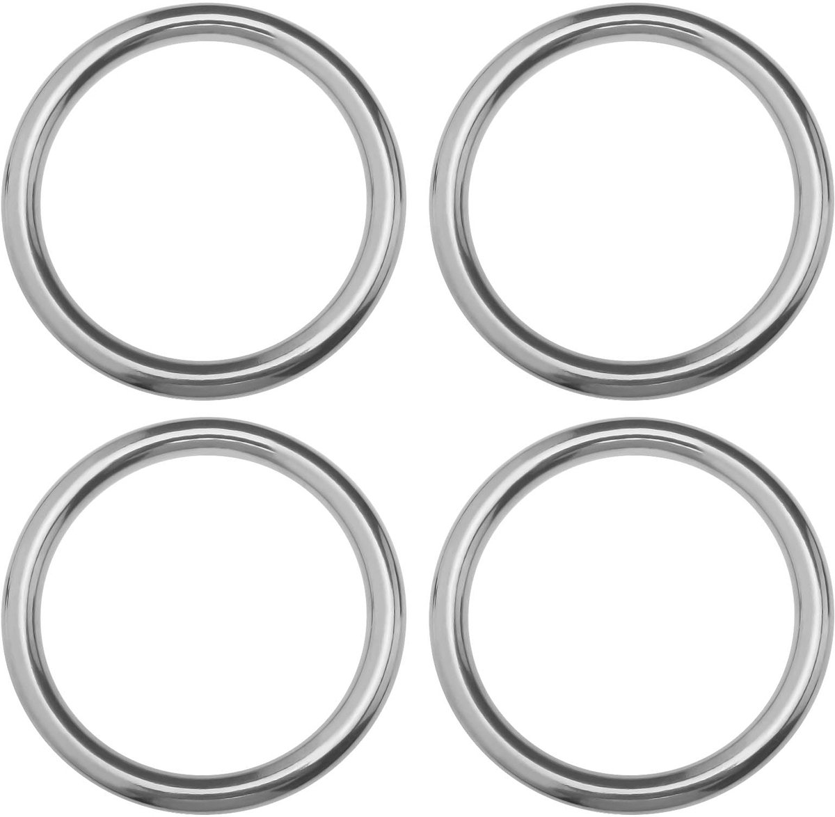 304 Seamless Welding Stainless Steel Rings Heavy Duty Rings Solid Multifunction Large Ring for Indoor Outdoor Equipment Silver