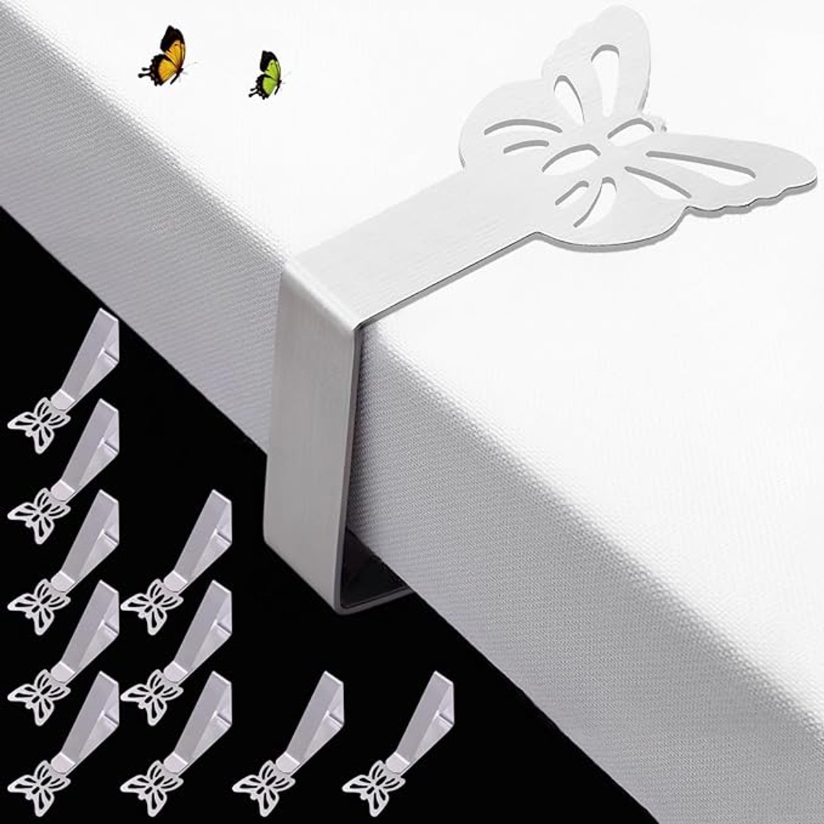 Daity 10-pack - vlindertafelkleedklemmen - roestvrijstalen tafelkleedklemmen - tafelkleedk