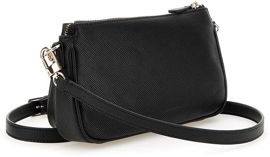 GUESS sac à épaule bandoulière Noelle II Double Pouch Crossbody Bag Black noir