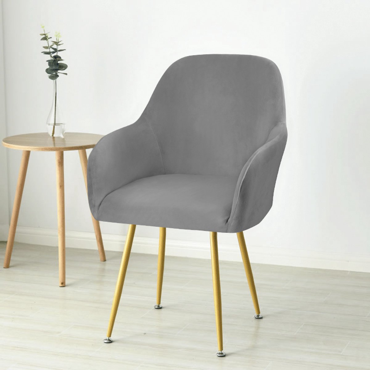 Covers by Ralfos* Stoelhoes eetkamerstoel kuip velvet Donkergrijs | Ralfos | Verkrijgbaar per stuk, Set van 4 en 6 - Volumekorting | Zacht velvet | Stoelhoes | Stoelhoezen eetkamerstoelen | Hoezen | Rekbaar, afneembaar, wasbaar en duurzaam