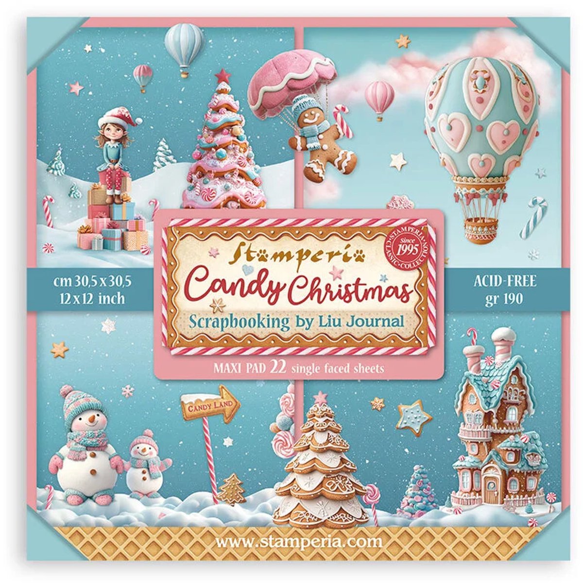 Stamperia - Candy Christmas 12x12 Inch Paper Pack Maxi (Single Face) (SBBXLB27)