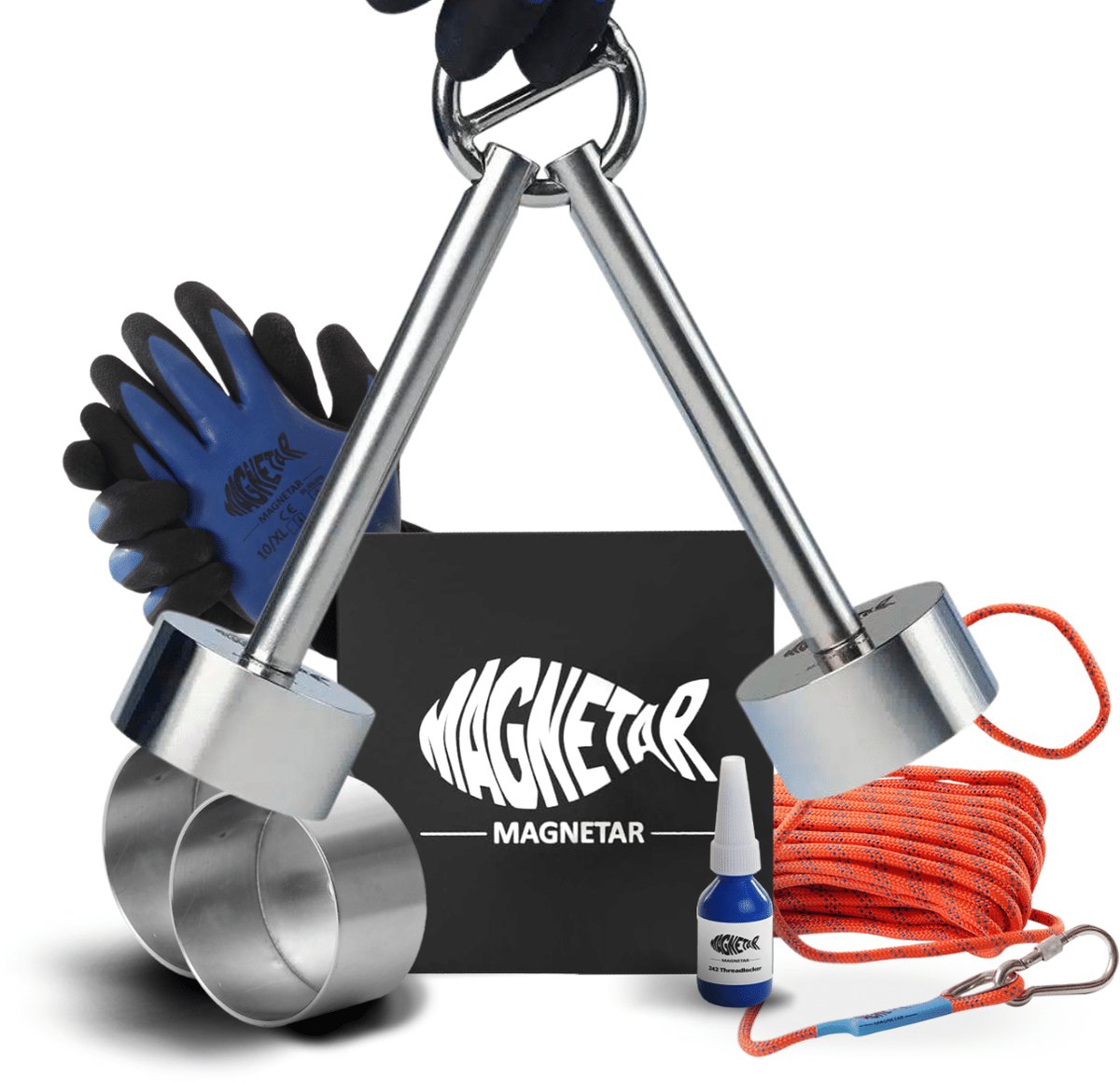 Magnetar Double Impact Easy - Vismagneet Set - 2x 280kg Magneet - Connector - Magneetvissen