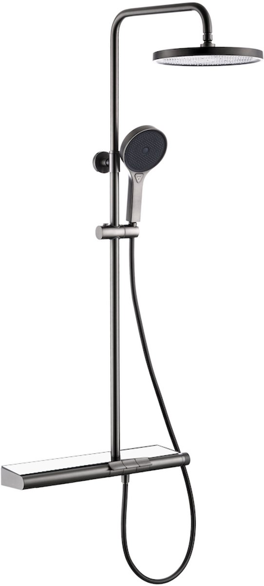 LINEA UNO - Stenvik - Gun metal - Piano button - Doucheset opbouw - - 201375