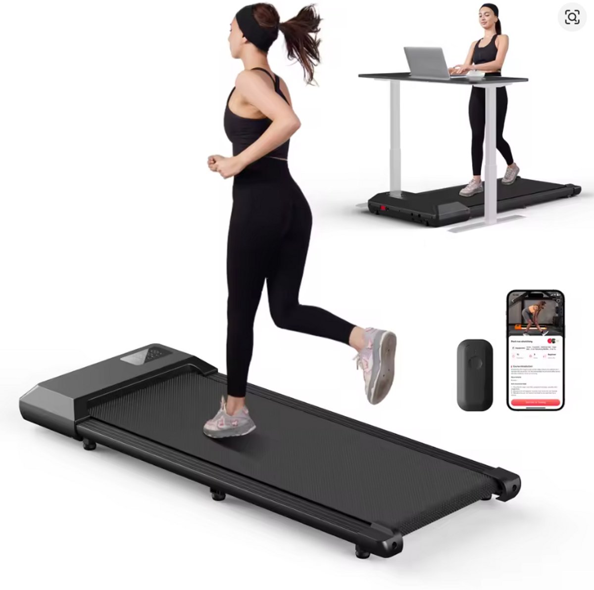 2-in-1 Walking Pad & Loopband – Opvouwbare Loopband met Afstandsbediening & App – Stil & Compact – 2.5 HP Motor – Tot 120 kg – Geschikt voor Thuis & Kantoor