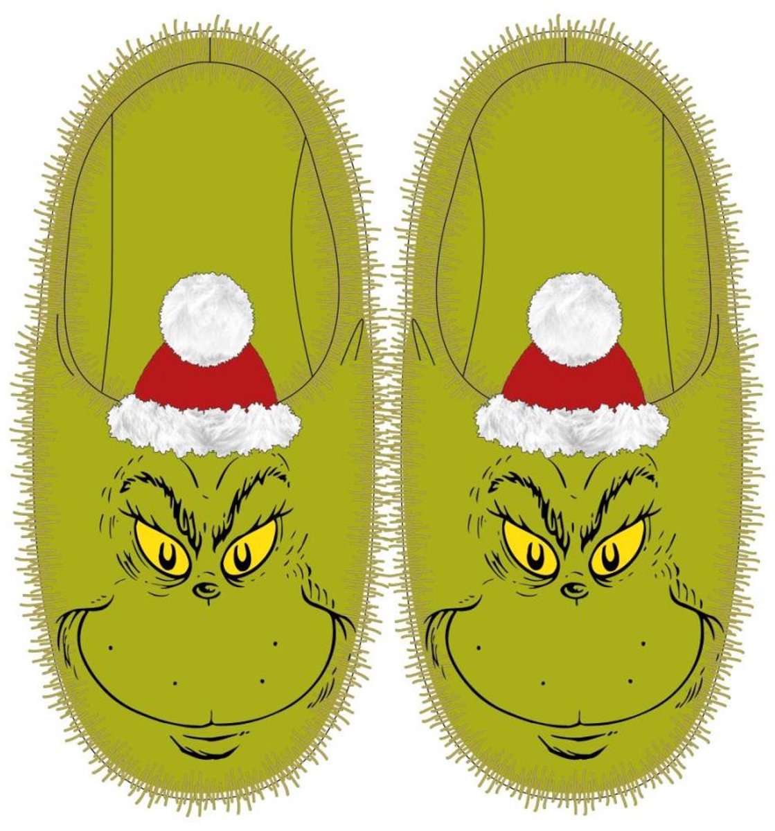 De Grinch Santa Hat volwassen winterslippers 44/45
