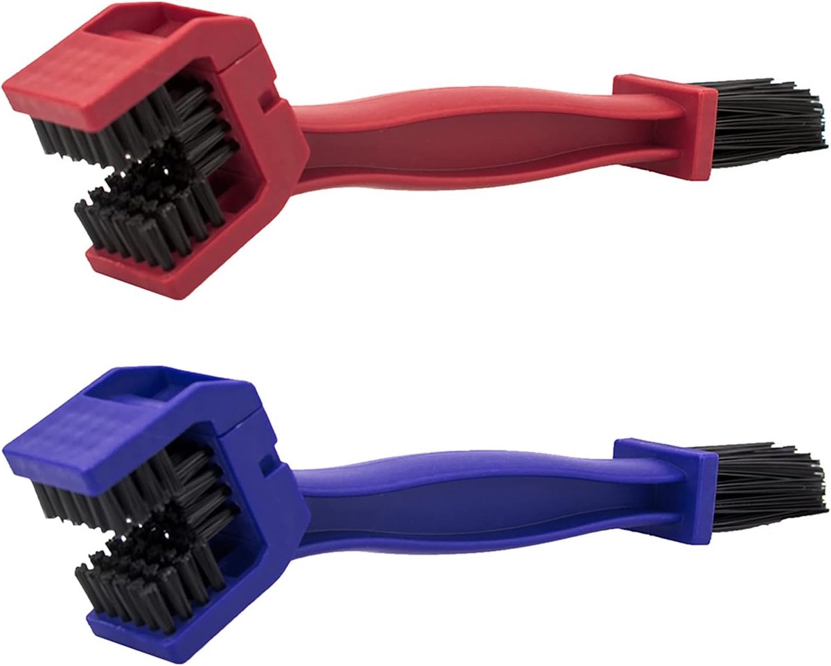 QTTVBTNA -2x Kettingreiniger Borstel voor Fiets en Motor – Dubbelzijdige Reinigingsborstel voor Ketting en Tandwielen, Duurzaam Reinigingshulpmiddel