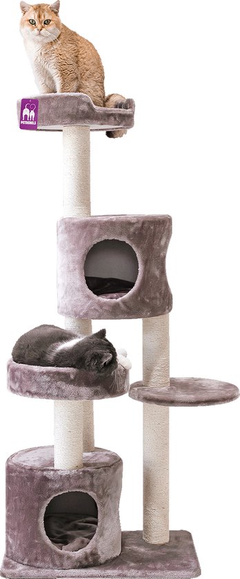 Petrebels Residence 147 Krabpaal - Cappuccino - Voor meerdere katten - Met slaapplaatsen