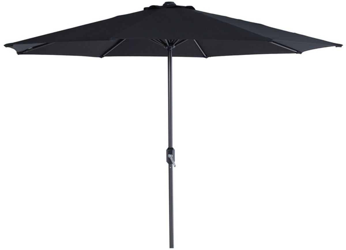 Bol.com Garden Impressions Stokparasol - Lotus - Ø300 cm - Zwart aanbieding