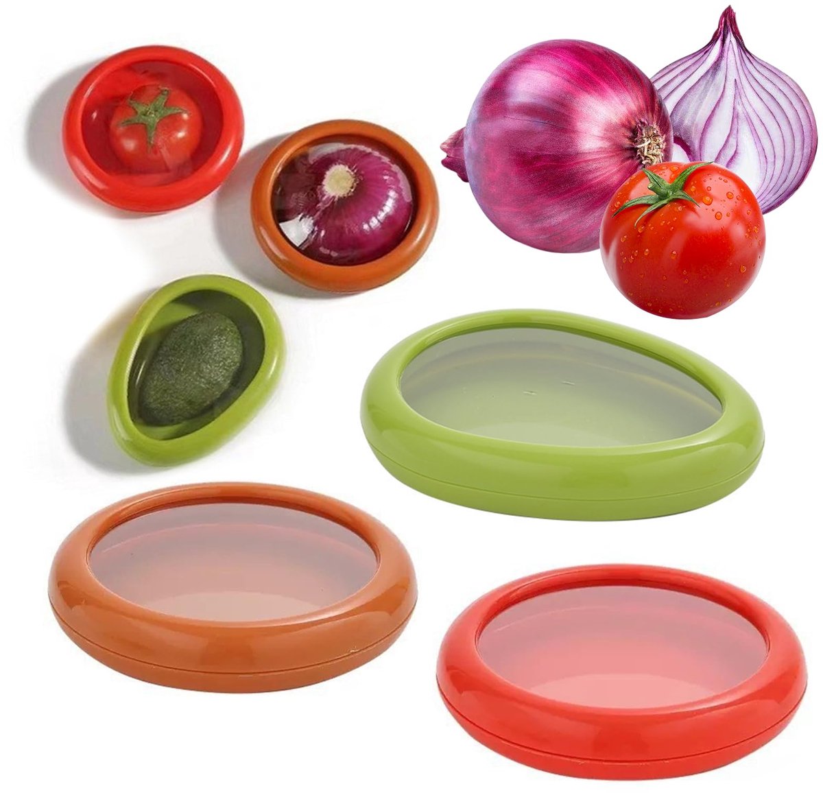 Goodivery® Set van drie luchtdichte vershouddozen voor fruit en groenten met deksel