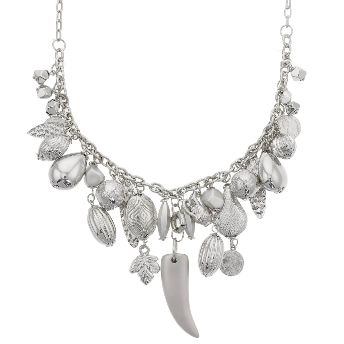Behave – Zilverkleur dames ketting – Statement bedels – Boho chic accessoire