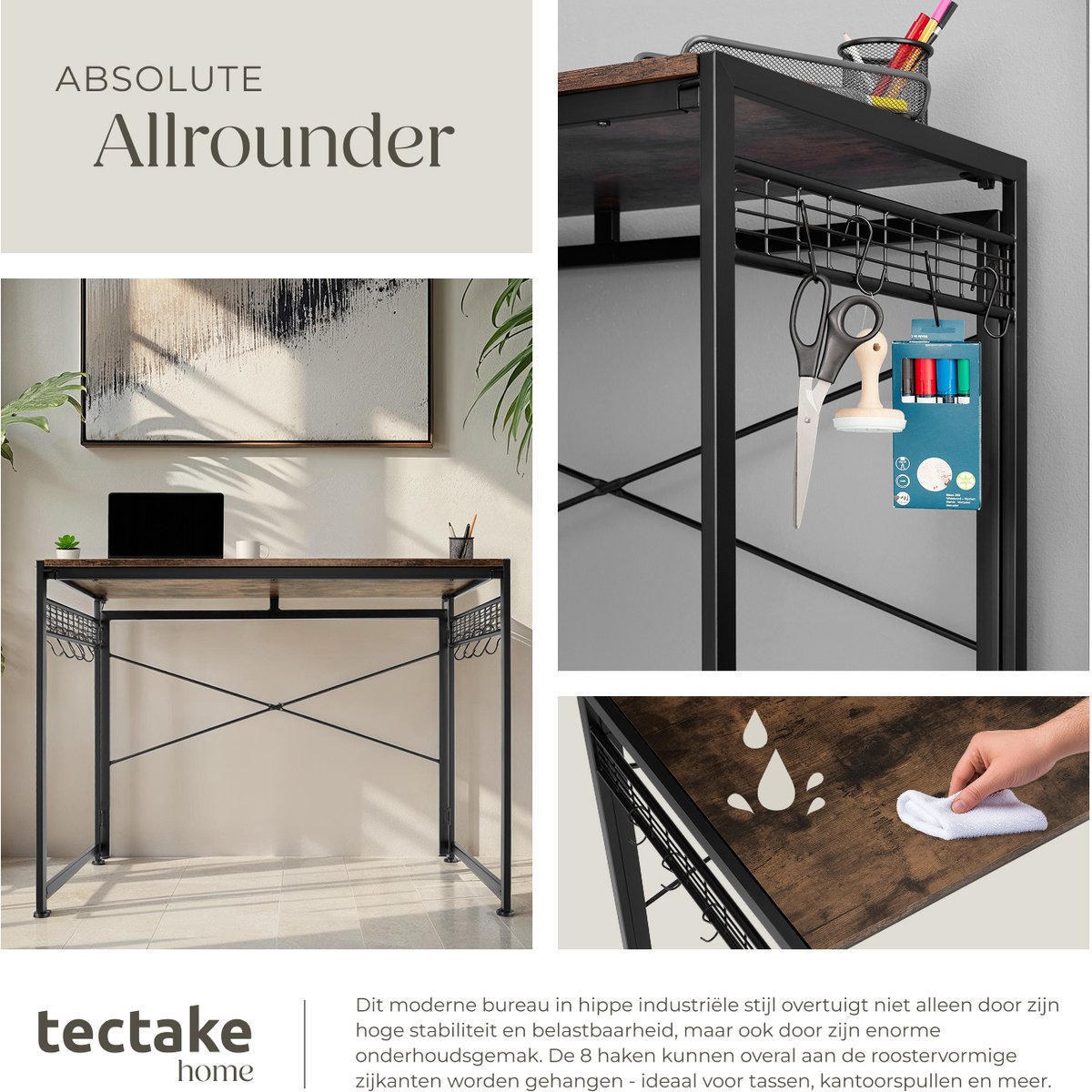 tectake tectake Inklapbaar Bureau - afbeelding 2
