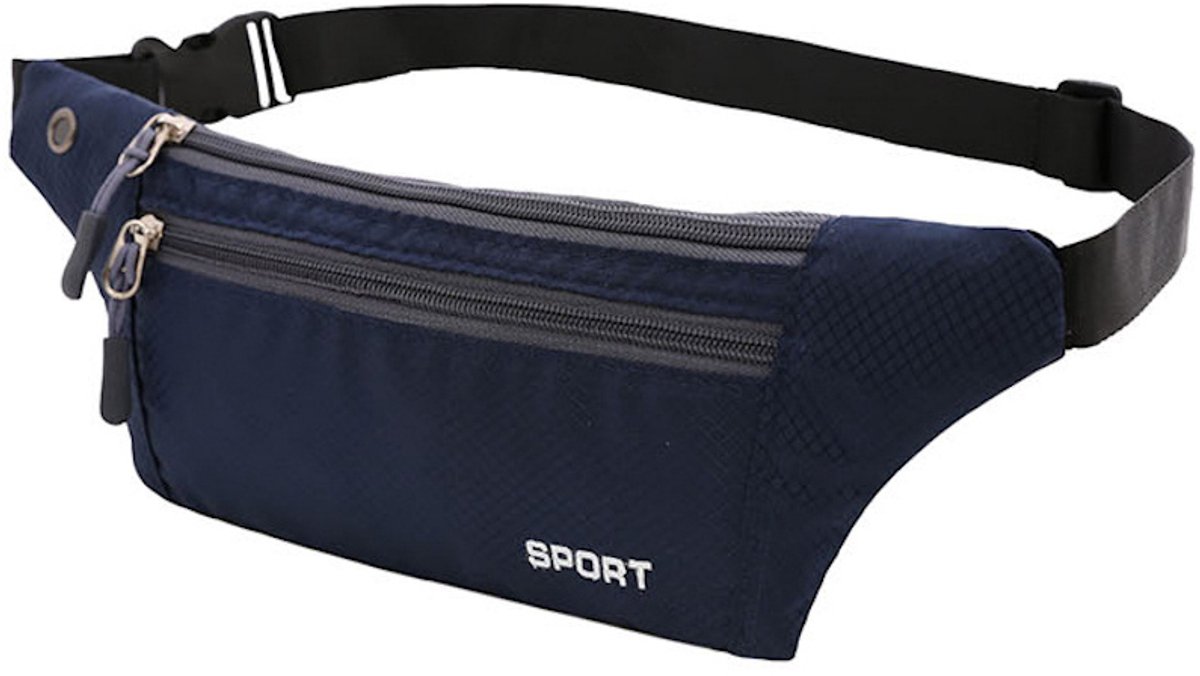Decopatent - Heuptas - Buideltas Festival, Wandelen & Sport - Money Belt - Unisex Heuptasje Heren & Dames - Compact Outdoor Buideltasje - Afm. 33x8x11 Cm - Kleur: Navy Blauw