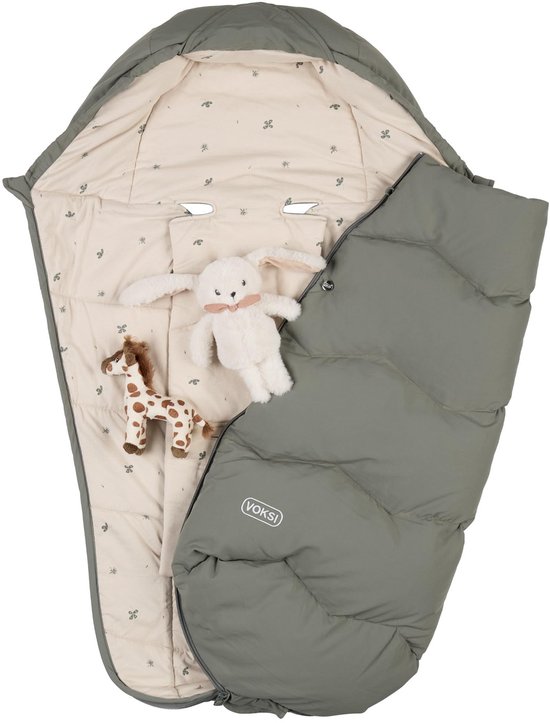 Voksi Voetenzak Explorer - Voetenzak - Voetenzak buggy - Voetenzak kinderwagen - Voetenzak met dons en wol - MeadowGr Clover van Merkloos — afbeelding 2
