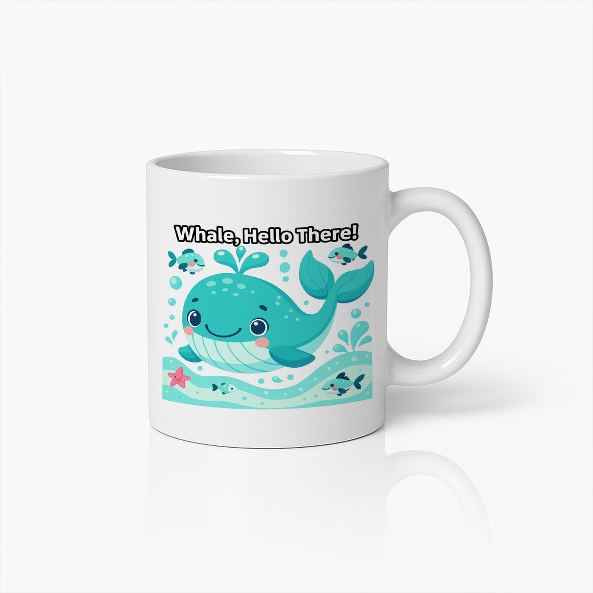Schattige Walvis Koffiemok 330ml – “Walvis Hallo Daar” Grappige Zee Dier Beker Cadeau