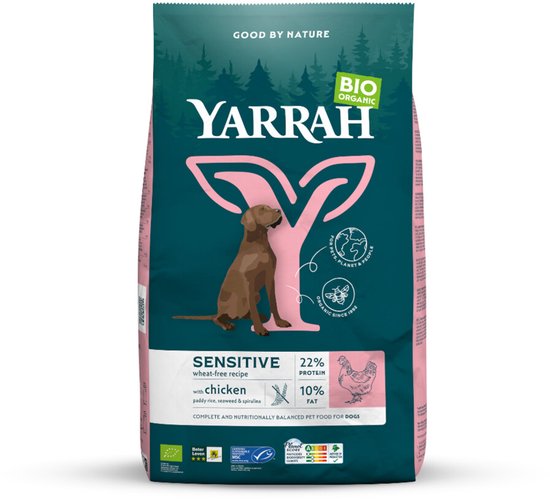Yarrah Bio Hondenvoer Sensitive Adult Kip & Rijst - 4 x 2 kg - Voordeelverpakking