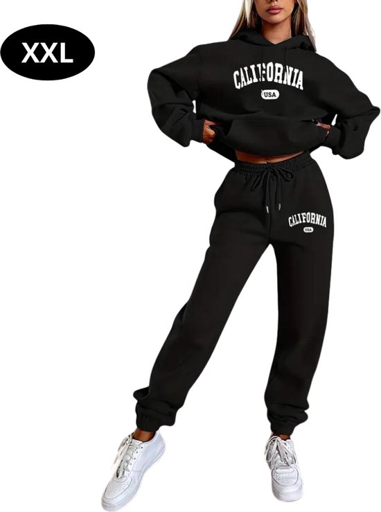 Gennadi Hoppe Joggingpak voor dames, trainingspak, sportpak, zwart (zwart), S