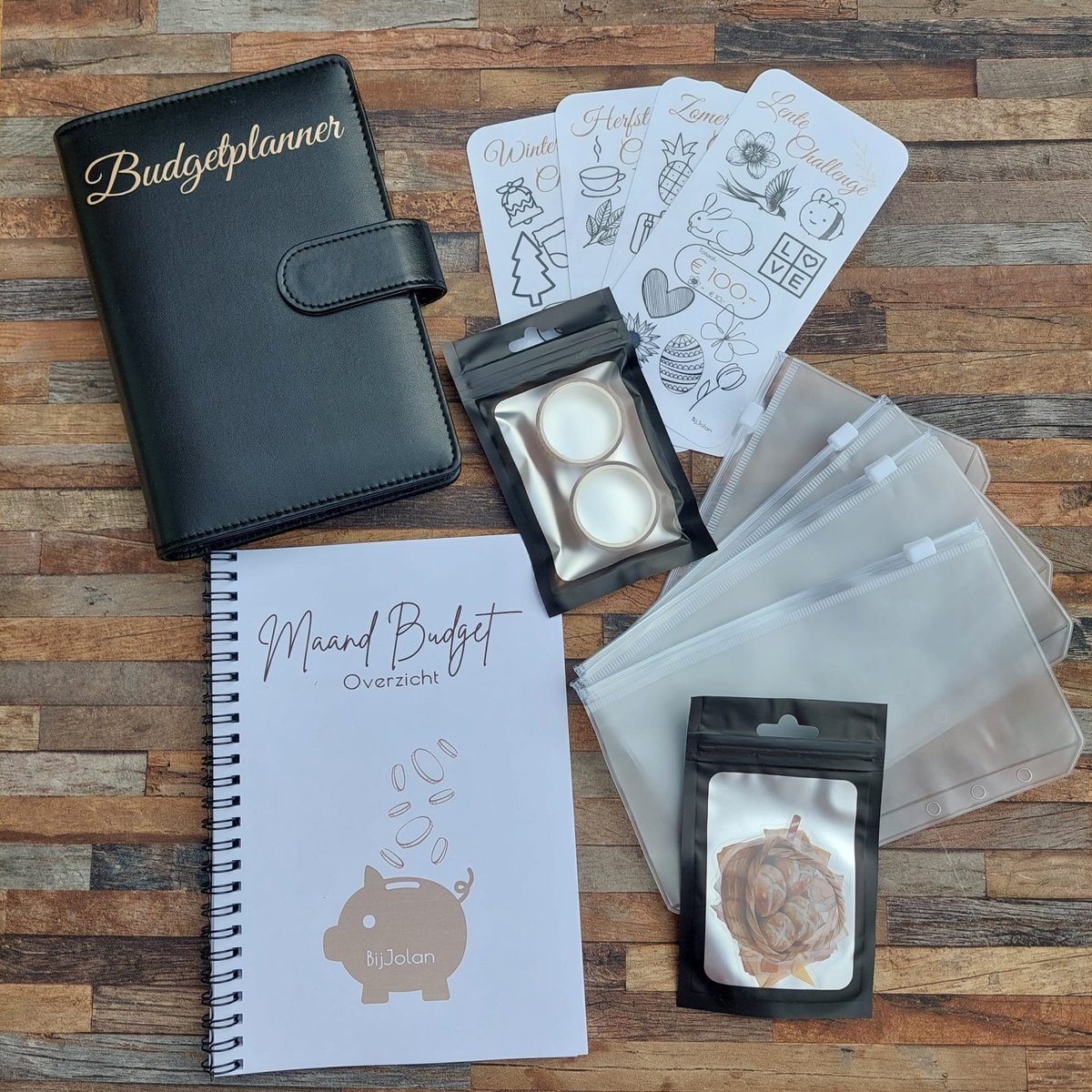 Budget Planner Set - Zwart - Kasboek - Budget binder met geldenveloppen - Huishoudboekje - Cadeautip