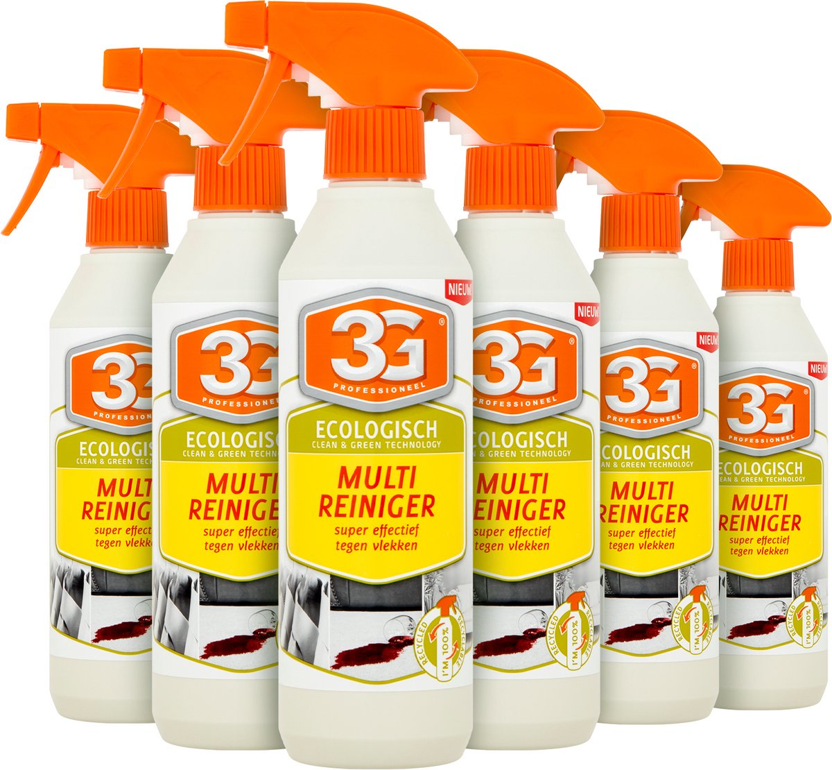 6x 3G Professioneel Multi-Reiniger Ecologisch 500 ml - Allesreiniger - Multi Reiniger - Ecologische Reiniger - Biologisch Afbreekbaar - Vlekverwijderaar - Universele Reiniger - 6-Pack