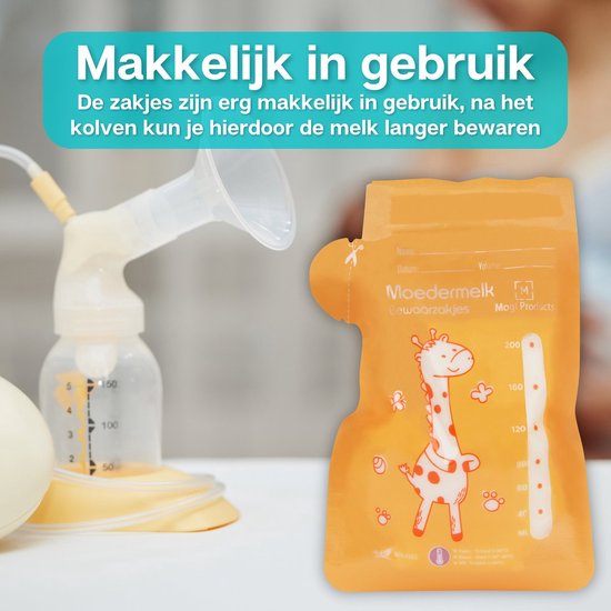 Mogi Products-Moedermelk Bewaarzakjes - 320 Stuks -200 ml Met Schenktuit - Borstvoeding Bewaarzakjes - Lekvrij - Melk Zakjes- BPA vrij van Mogi Products — afbeelding 5