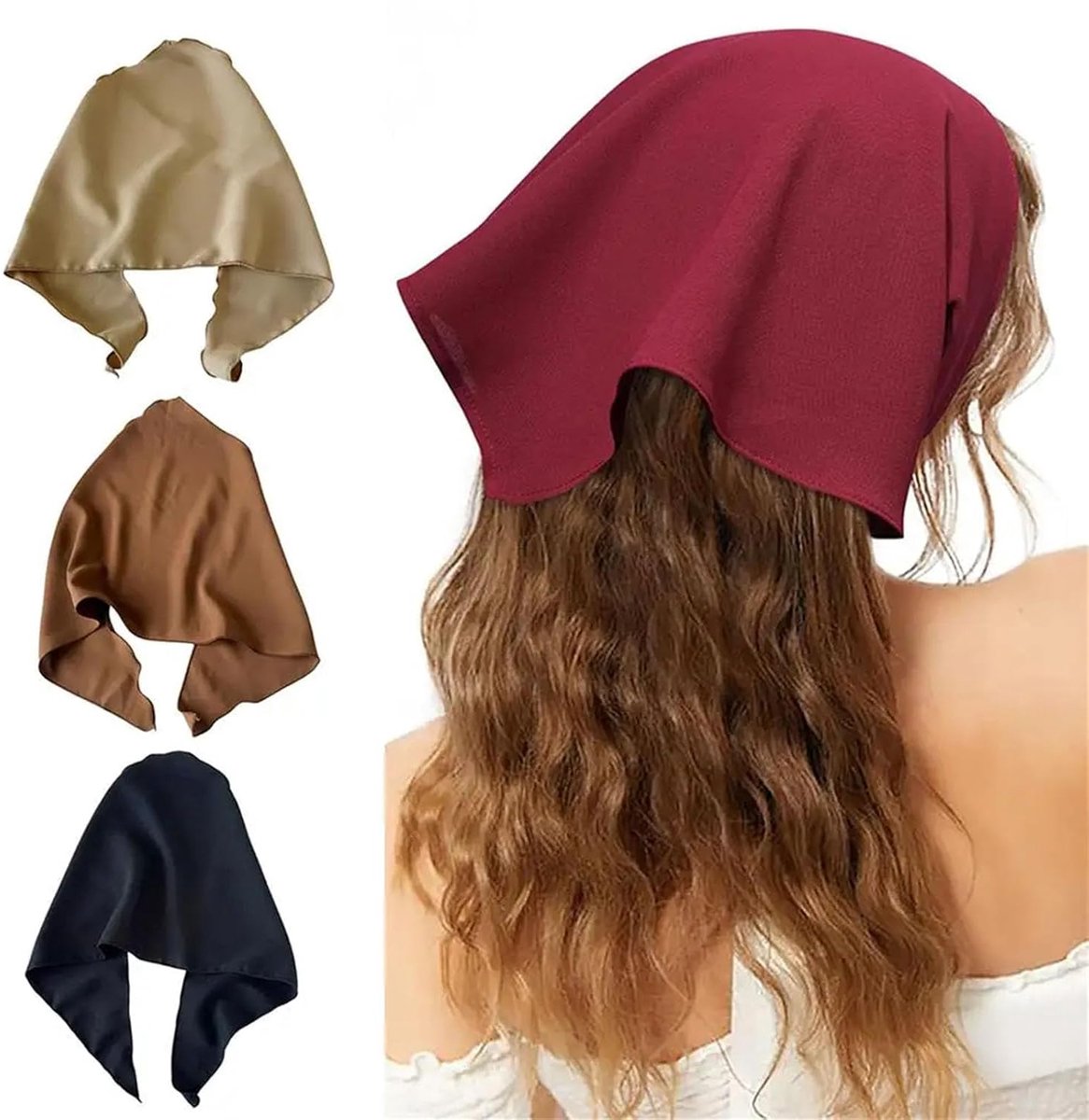 Driehoekige Sjaal Voor Vrouwen,Warmere Modieuze Hoofd Bandana - Wollen