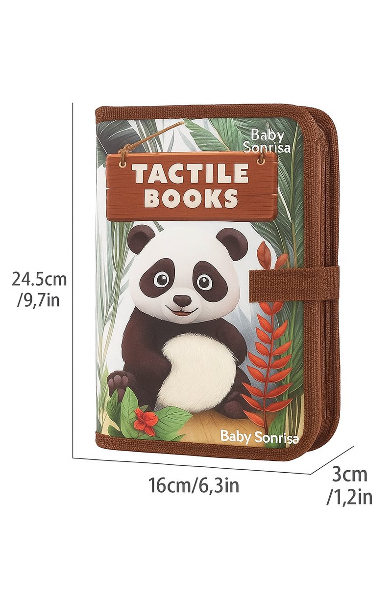 Montessori -Busy Book - Panda-Voelboek- Sensorisch Speelgoed - Activiteitenboek - Fijne Motoriek - Peuters - Leeftijd 1 tot 3 Jaar — afbeelding 6
