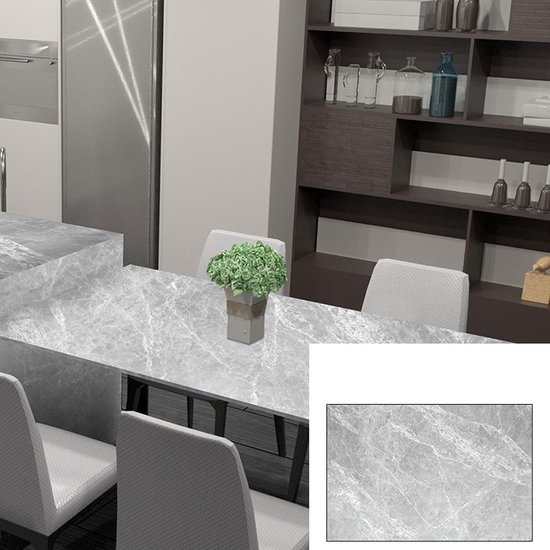 1 Rollen Zelfklevend Behang - Muurdecoratie - Waterbestendig en Hittebestendig - PVC Interieurdecoratie - 60 cm x 3 m - Dubai grijs