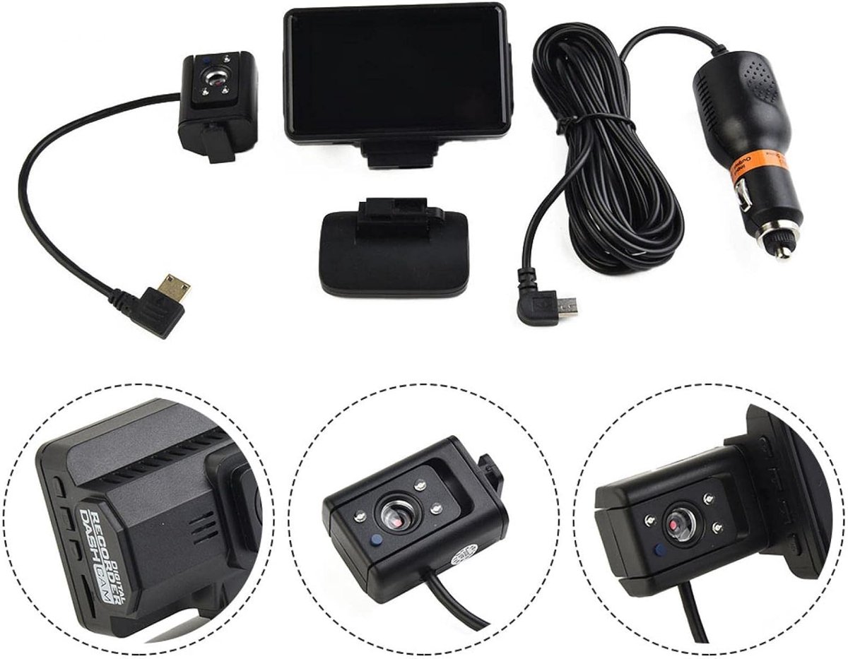 Dashcam-autocamera, voor- en achtercamera, 3 inch verborgen dashcam, 1080P HD-camera met dubbele lens voor auto-DVR, dashcam, opname – foto 5