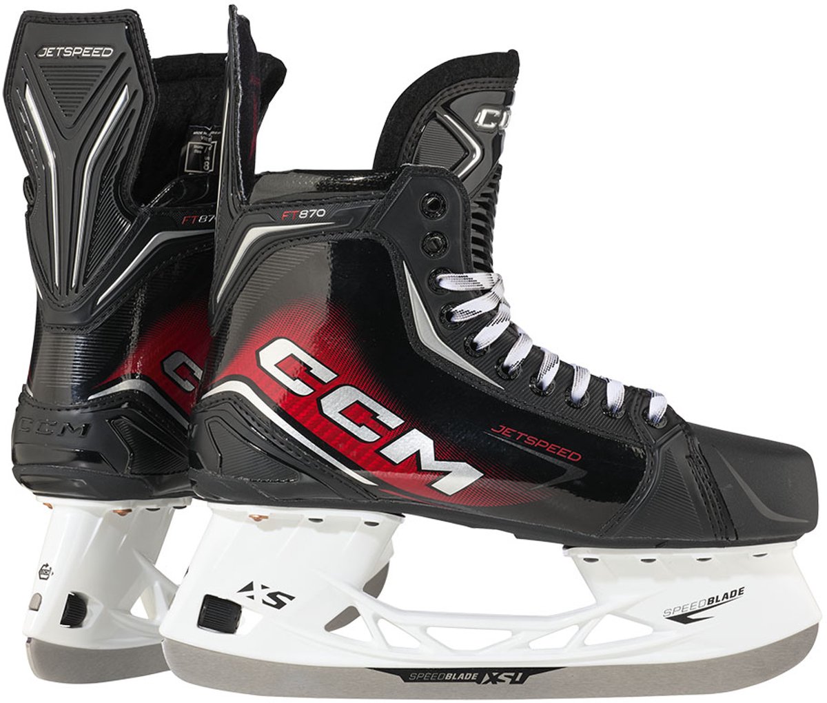 CCM - Jetspeed FT870 - IJshockeyschaatsen - Hockeyschaatsen - Heren - Zwart - High-Comfort Memory Foam Support & SpeedBlade XS - Maat EU 43