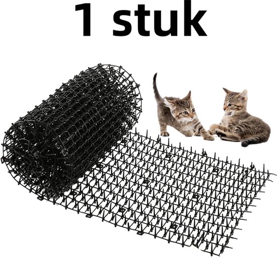 1 article - Tapis anti-pics pour chat - Maille rayée - Tapis d'extérieur anti-pics - Plastique - 30*200CM - Zwart