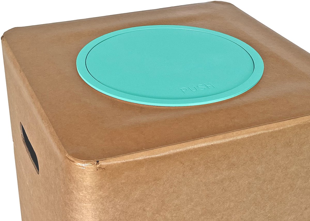 Afvalbak Pushdeksel voor Afvalbox – geschikt voor inwerpopening Ø 22 cm – Verwisselbaar – Deksel voor afvalscheiding – Turquoise
