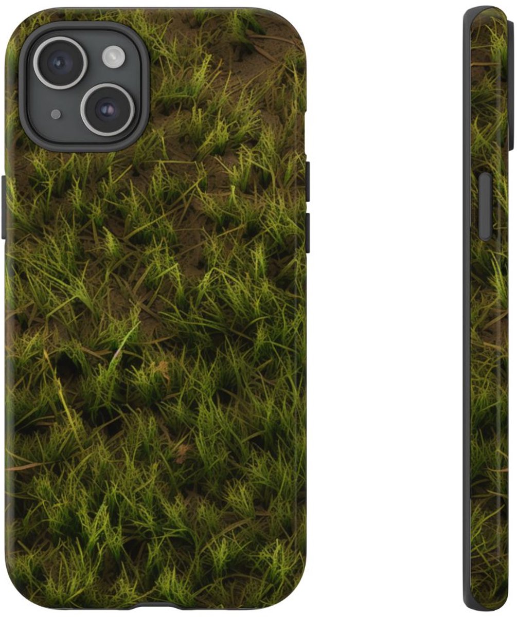 Groene Gras op Aarde Textuur – Telefoonhoesje Geschikt voor iPhone 15 Plus