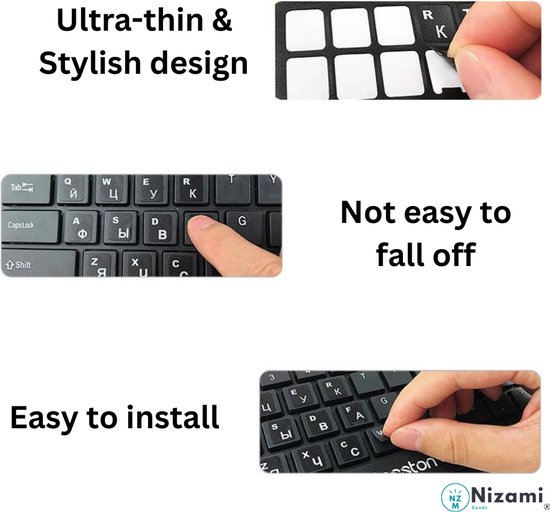 Autocollants pour clavier japonais QWERTY – Zwart – Alphabet japonais