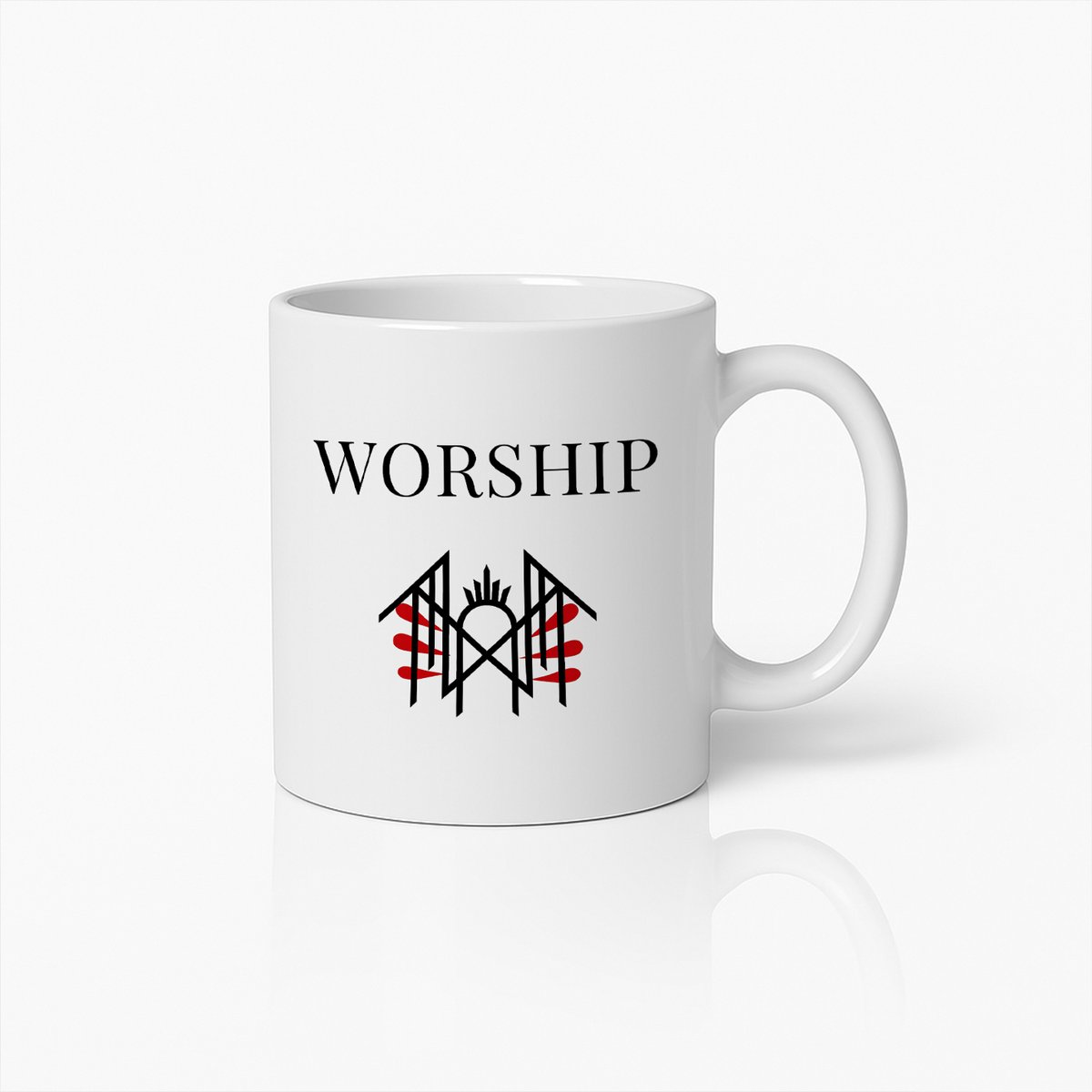 330ml Worship Symbool Mok Minimalistisch Ontwerp Koffiebeker