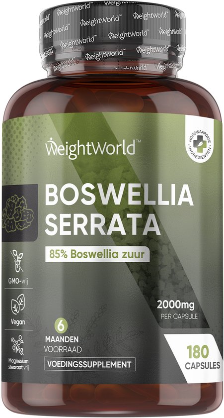 WeightWorld Boswellia Serreta capsules - 2000 mg - 85% Boswellia zuren - 180 vegan Boswellia capsules voor 6 maanden