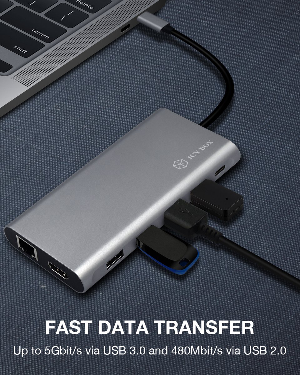 ICY BOX IB-DK4050-CPD USB-C 12-in-1 PD 100W DockingStation thumbnail 4
