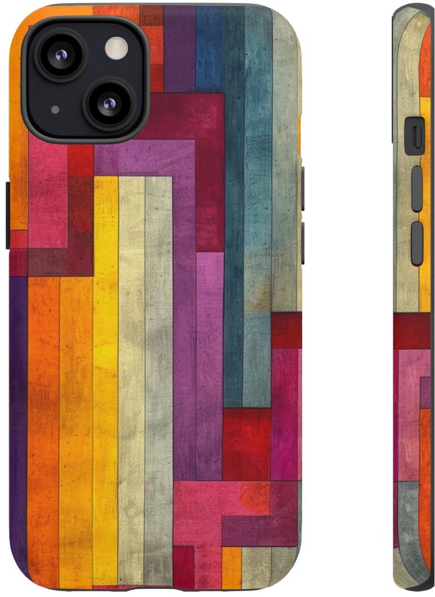 Kleurrijk Geometrisch Abstract Patroon – Telefoonhoesje Geschikt voor iPhone 13