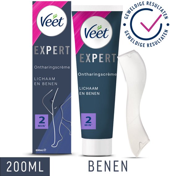 Veet Expert ontharingscrème voor lichaam en benen met spatel, 200ml. Geweldige resultaten.