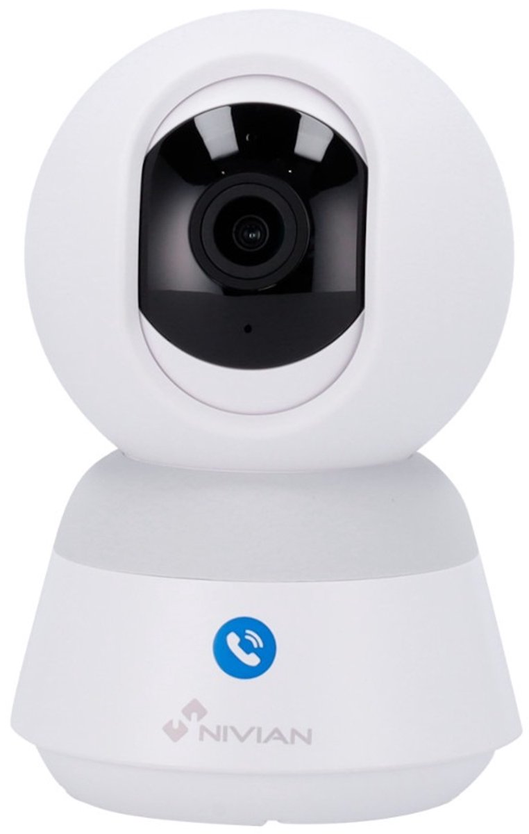 Nivian IS6-CALL - 4MP wifi Binnen beveiligingscamera met intercom belknop - Bestuurbaar - Intercom functie - Smart home compatibel