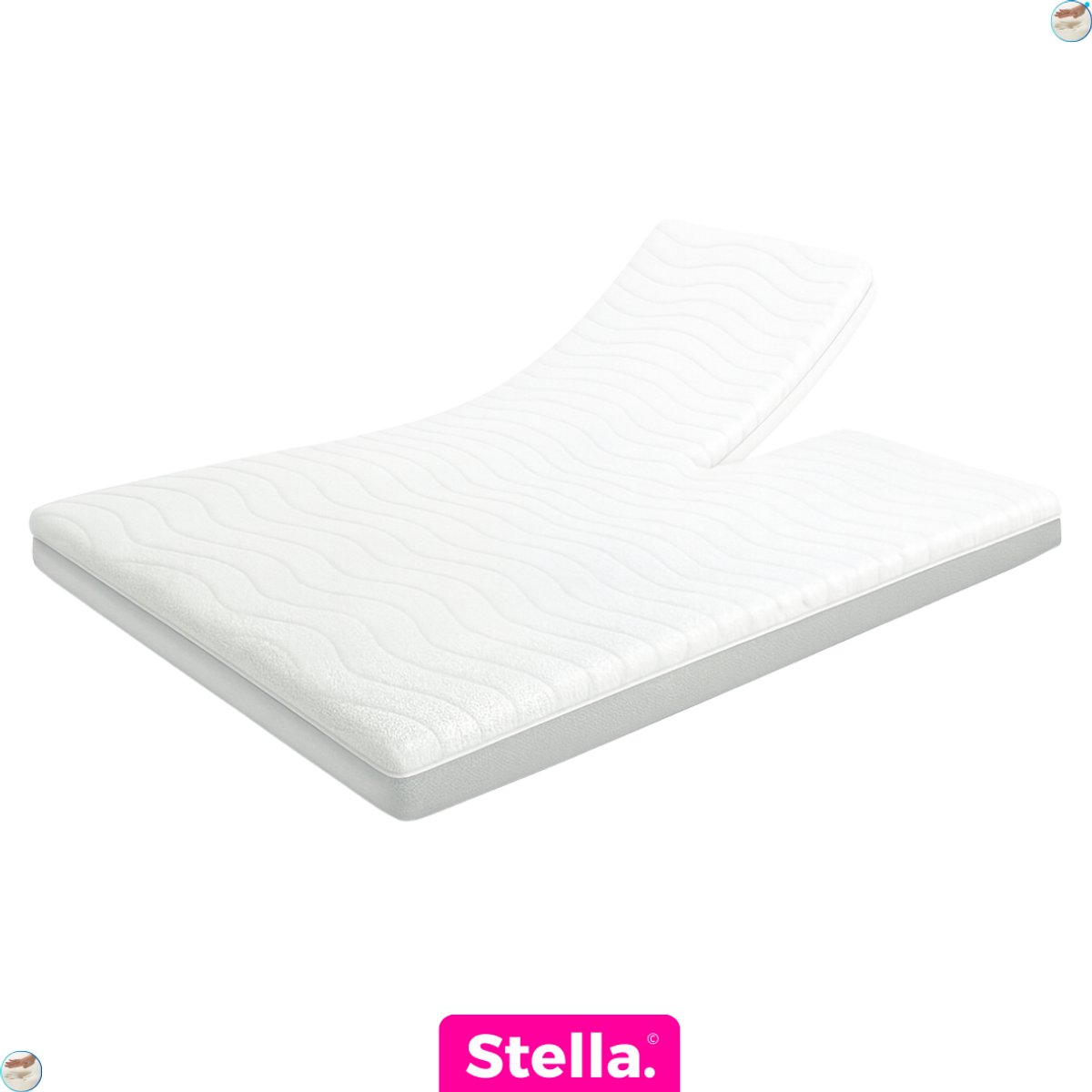 Stella Matras Stella Topper - 180x200 - 12cm dik - Hotel XL- Nasa Traagschuim - Afritsbaar - wasbaar - Luxe Topdekmatras - Splittopper wit