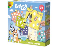 SES Creative Bluey - Vormen plakken met Vingerlijm - Knutselen - Voor Kinderen Vanaf 2 Jaar - 6 Kaarten